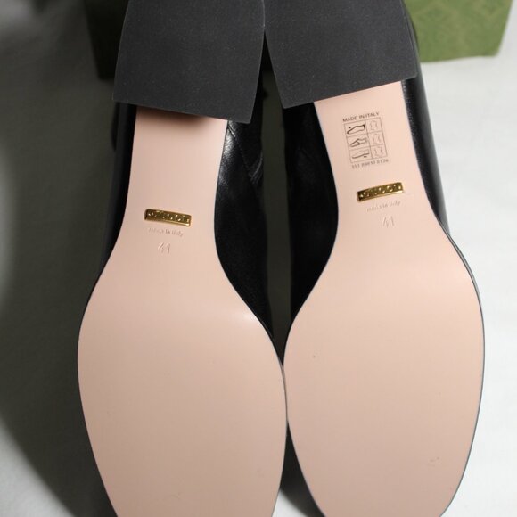 NWB Gucci Horsebit Quentin Stretch Chunk Heel Booties Boots Black 41 719… - Picture 6 of 8